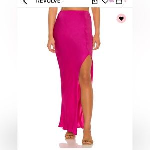 Mist solid bias maxi skirt pink small